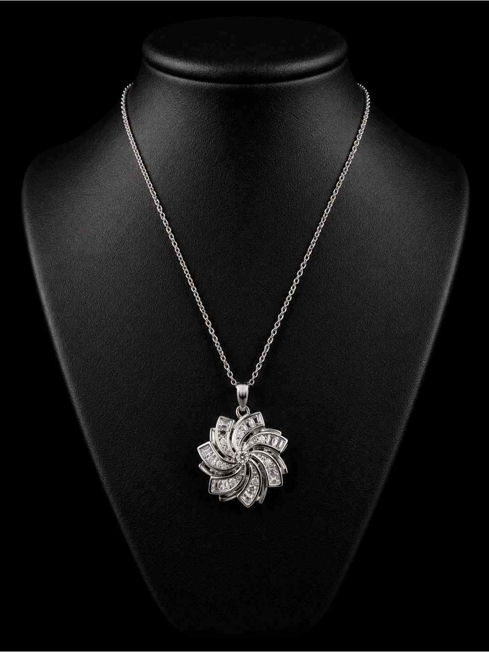 Radiant Silver Floral Swirl Pendant Necklace - Timeless Women’s Jewelry